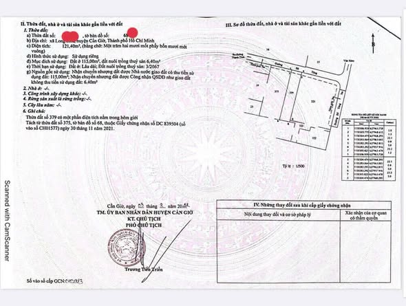Đất thổ cư 121m² quận Cần Giờ giá 4.65 tỷ - Cơ hội đầu tư tuyệt vời!