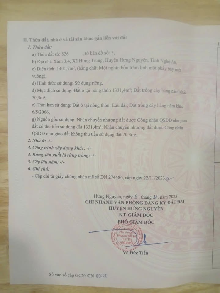 Đất nền Hưng Trung Hưng Nguyên 1401m² - Cơ hội đầu tư hiếm có!