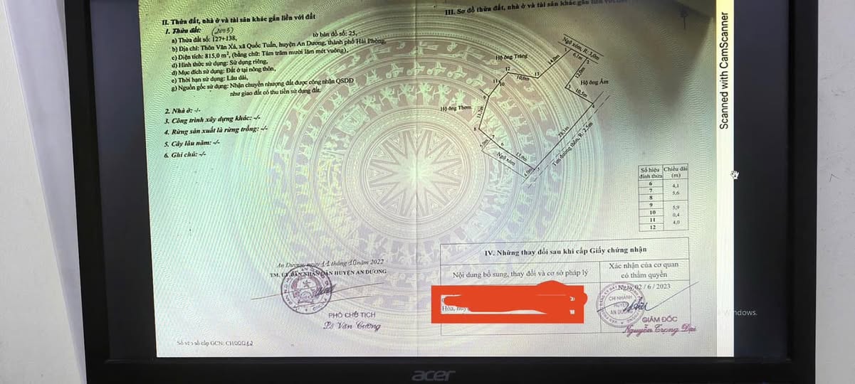 Đất nền Quốc Tuấn, An Dương 815m² giá thỏa thuận - Cơ hội đầu tư hấp dẫn!