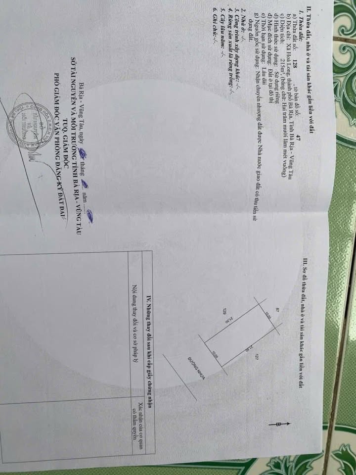 Đất nền Hòa Long Bà Rịa 100m² giá 1.15 tỷ - Cơ hội đầu tư hấp dẫn!