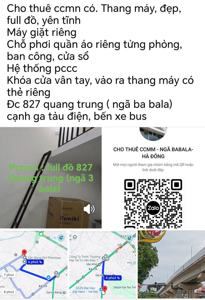 Phòng cho thuê CCMN 827 Quang Trung, Hà Đông - Full đồ vào ở ngay!