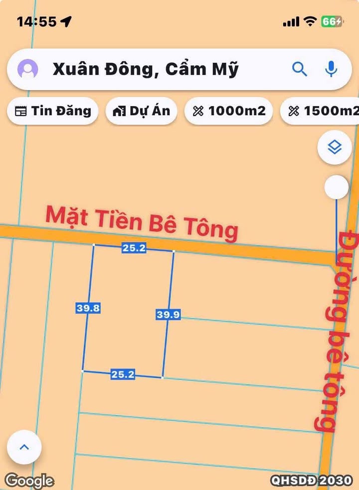 Đất 1000m² mặt tiền bê tông Ấp 10, xã Xuân Tây - Giá chỉ 900 triệu!