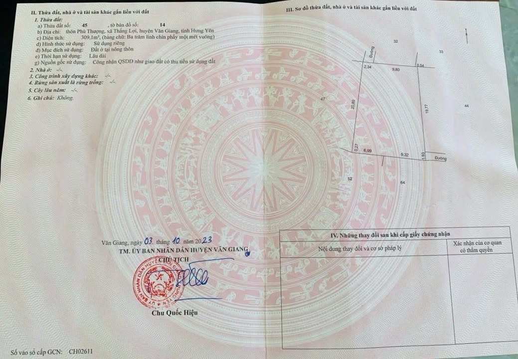 Đất nền Thắng Lợi, Văn Giang 309m² giá chỉ 20 triệu - Cơ hội đầu tư sinh lời!