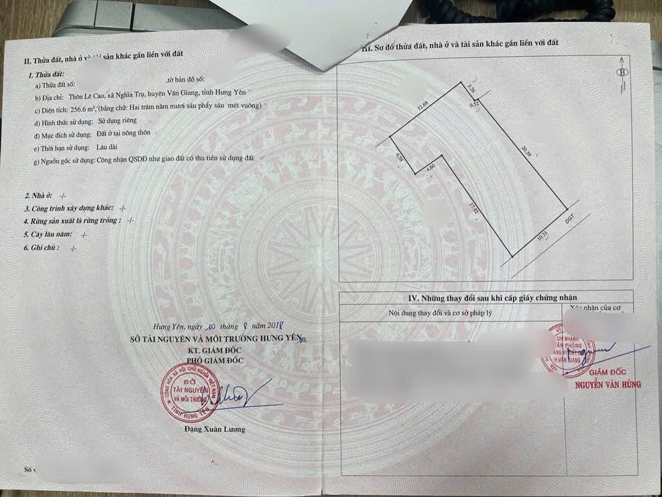 Đất ở Lê Cao, Nghĩa Trụ, Văn Giang 256m² chỉ 50 triệu/m² - Cơ hội đầu tư sinh lời!