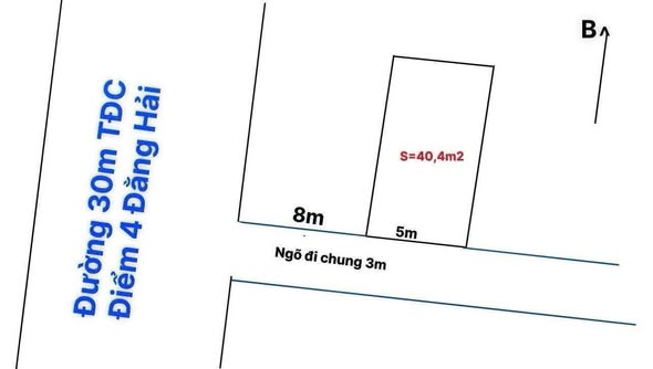 Đất nền Đằng Hải 40,4m² giá 2,28 tỷ - Vị trí đẹp, ô tô đỗ cửa!