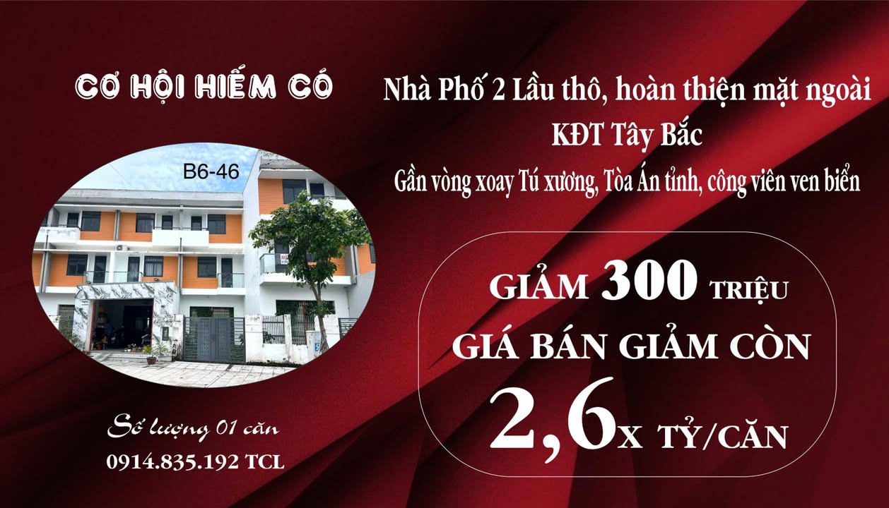 Nhà phố 2 tầng thô KĐT Tây Bắc Rạch Giá 119m² giá 2.65 tỷ - Không thể bỏ lỡ!