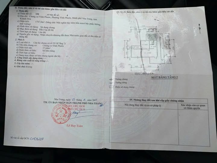 Căn hộ Vĩnh Phước Nha Trang 57m² giá 2.68 tỷ - Sổ đỏ chính chủ, nội thất đầy đủ!