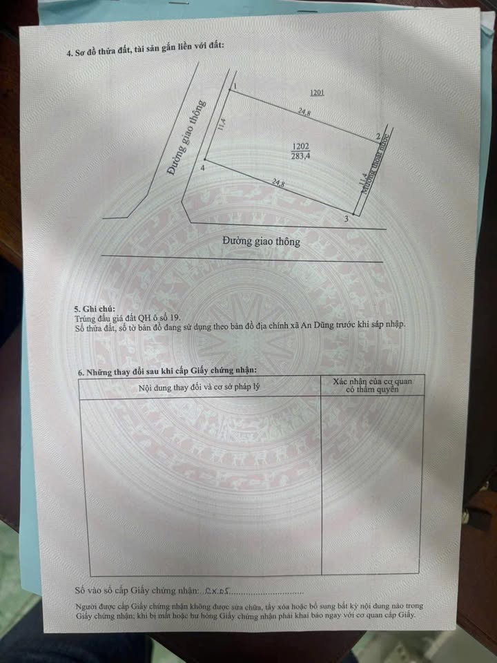 Đất đấu giá thôn Trung Nam, xã An Dũng, 283.92m² - Lô góc 2 mặt tiền tiềm năng đầu tư!