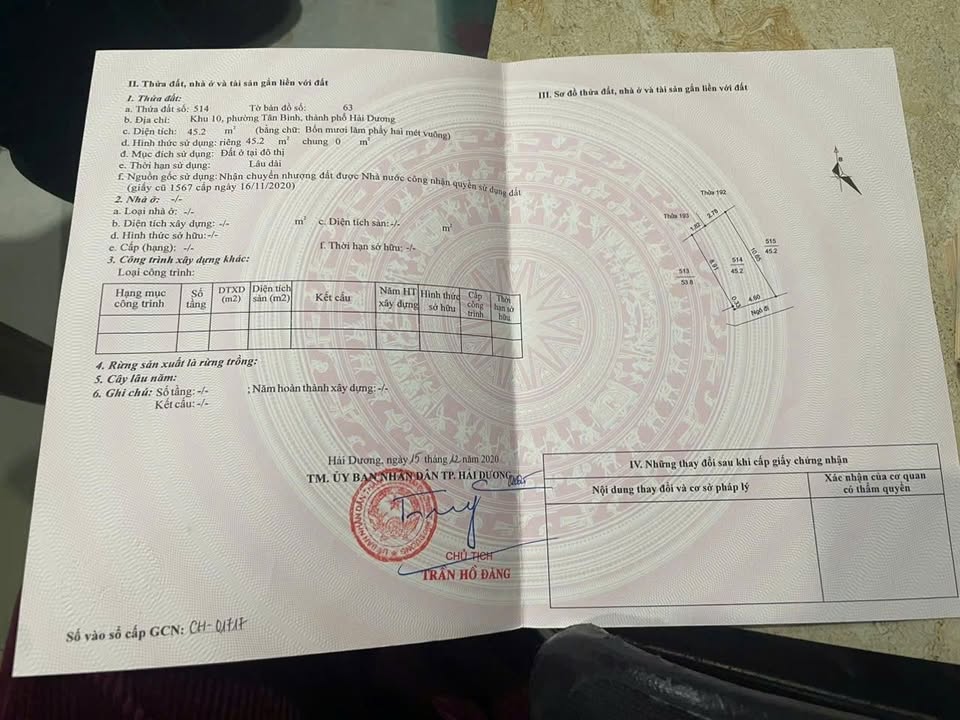 Đất nền Tân Bình Hải Dương 45m² giá 1.5 tỷ - Sổ hồng chính chủ, vị trí đắc địa!