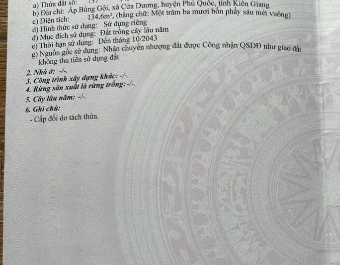 Đất nền Cửa Dương, Phú Quốc 135m² giá 2.xx tỷ - Cơ hội đầu tư hấp dẫn!