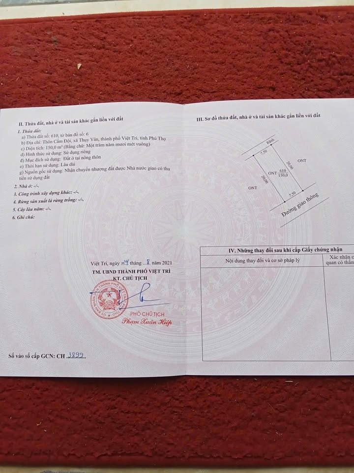 Đất nền 150m² Thụy Vân - Việt Trì giá chỉ 260 triệu - Đầu tư sinh lời ngay!