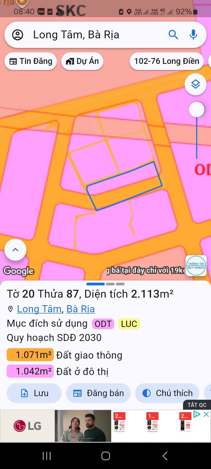 Đất nền Tam Long, Bà Rịa - Vũng Tàu 2.113m² giá 7 tỷ - Đầu tư sinh lời ngay!