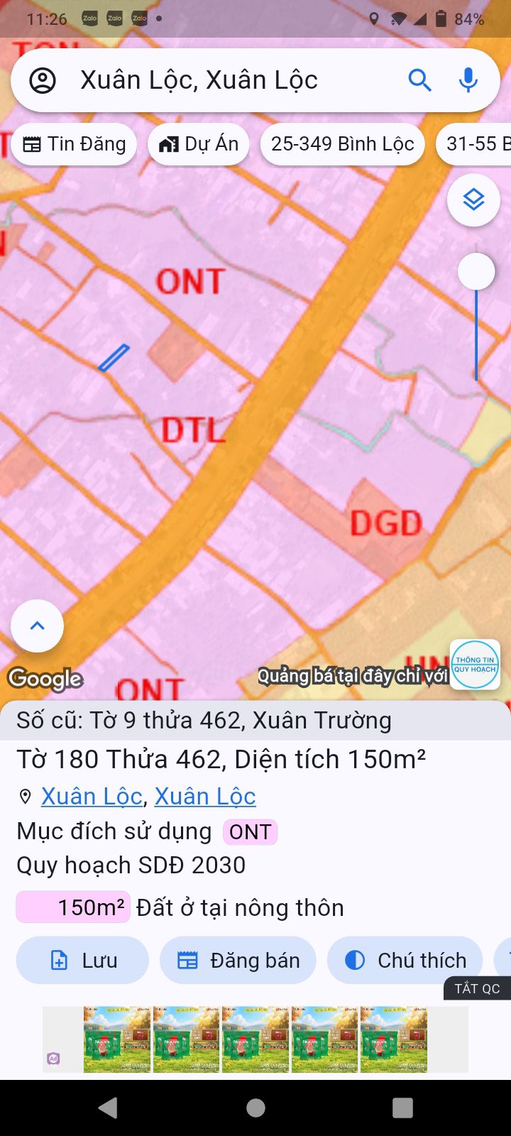 Đất thổ cư 155m² tại ấp 6, Xuân Trường, giá 720 triệu - Sổ riêng chính chủ!