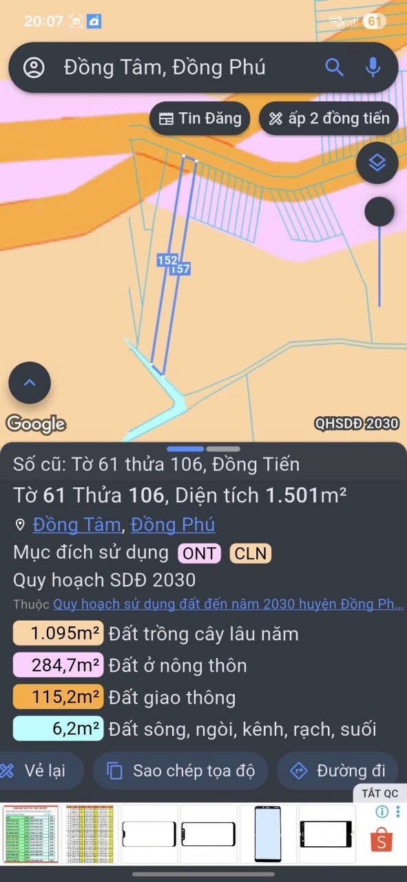 Đất nền ấp 6 Đồng Tiến 8000m² giá chỉ 500 triệu - Cơ hội đầu tư tuyệt vời!