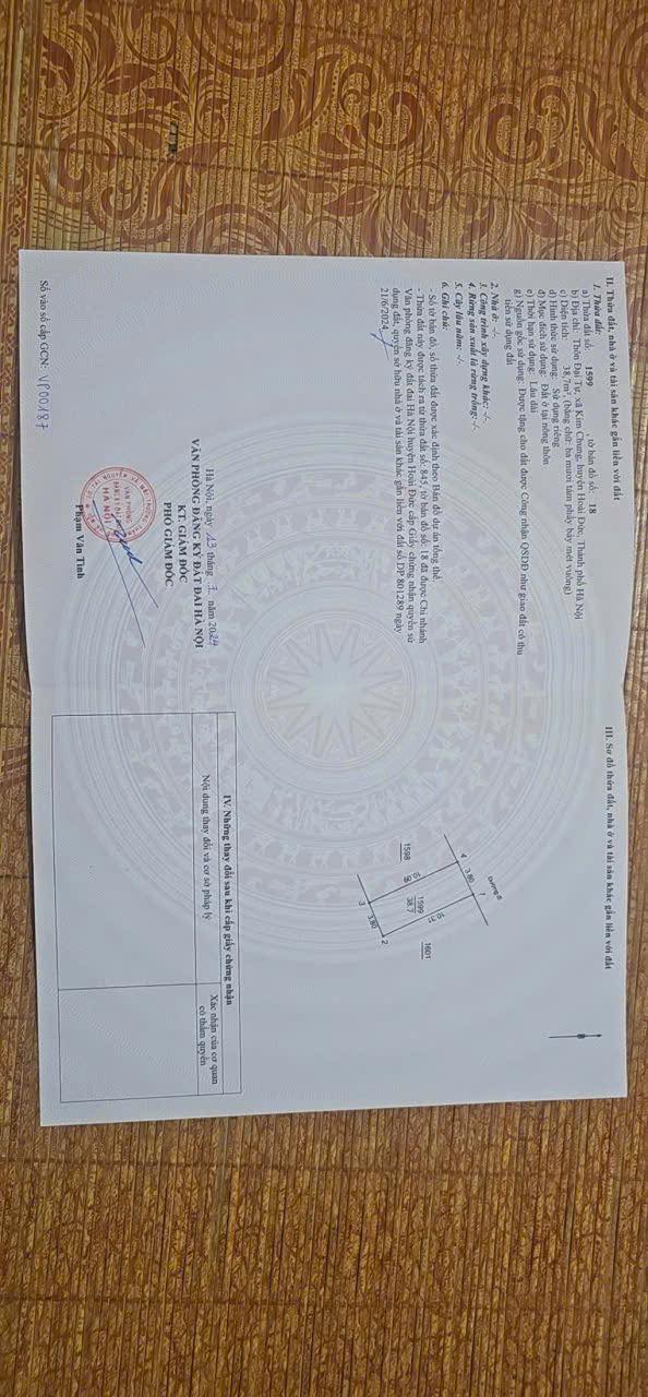 Đất nền Kim Chung Hoài Đức 38.7m² giá 4 tỷ - Khuôn đất đẹp, ô tô vào tận nơi!