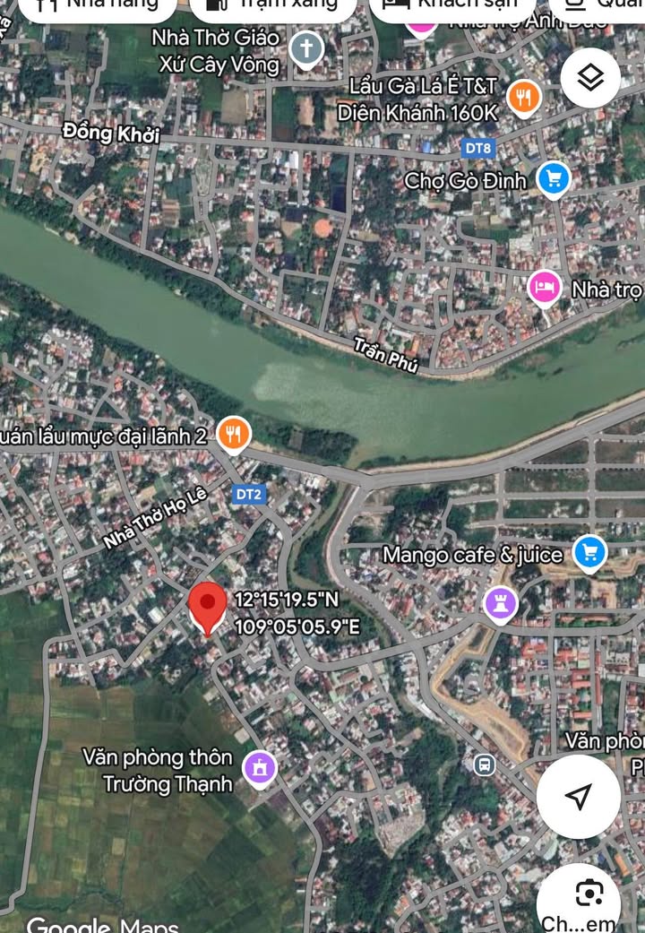 Đất nền thổ cư 105.5m² Thôn Trường Thạnh, Diên Khánh - Giá 900 triệu, sổ hồng trao tay!