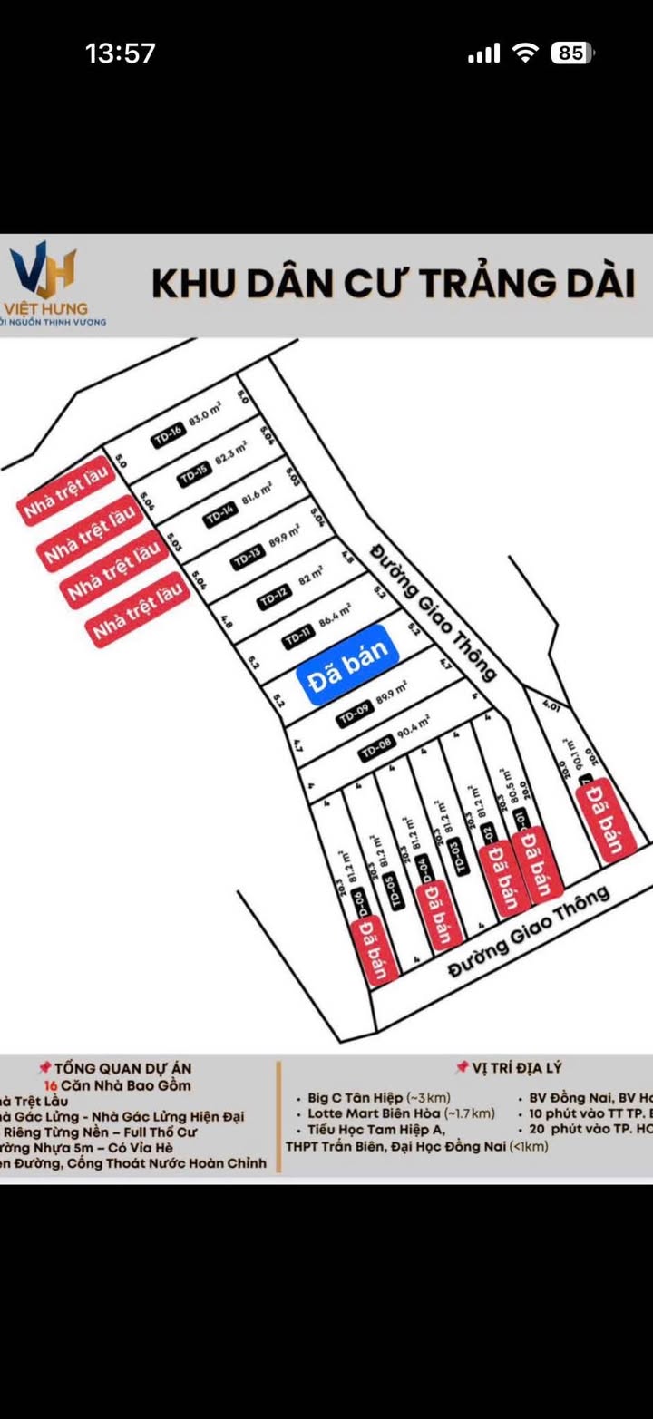 Nhà 1 Trệt 1 Lầu Trảng Dài Biên Hòa 82.3m² giá 2 tỷ - Dọn vào ở ngay!