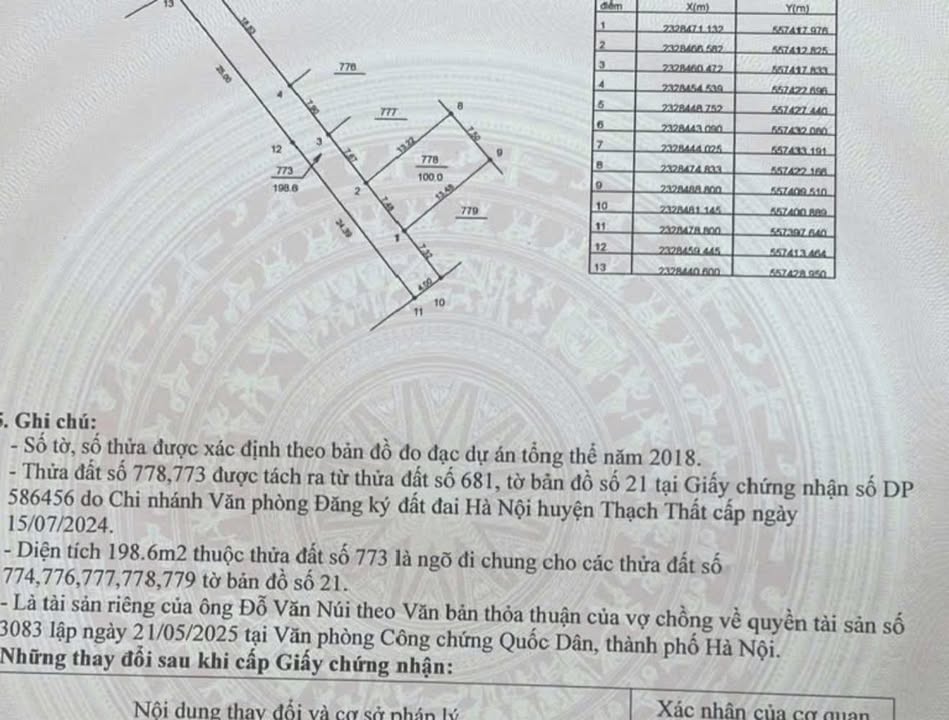 Đất thổ cư Hạ Bằng, Thạch Thất 100m² giá 2 tỷ - Đường ô tô đỗ cửa!