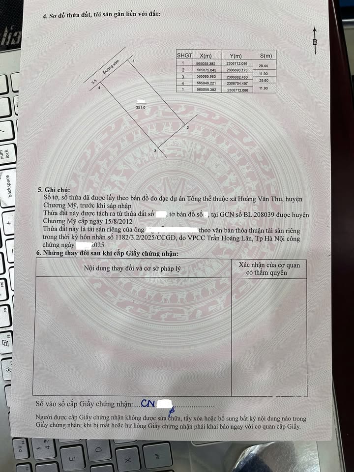 Đất thổ cư 351m² thôn Văn Sơn, Chương Mỹ, giá 3.15 tỷ - Cơ hội đầu tư hấp dẫn!