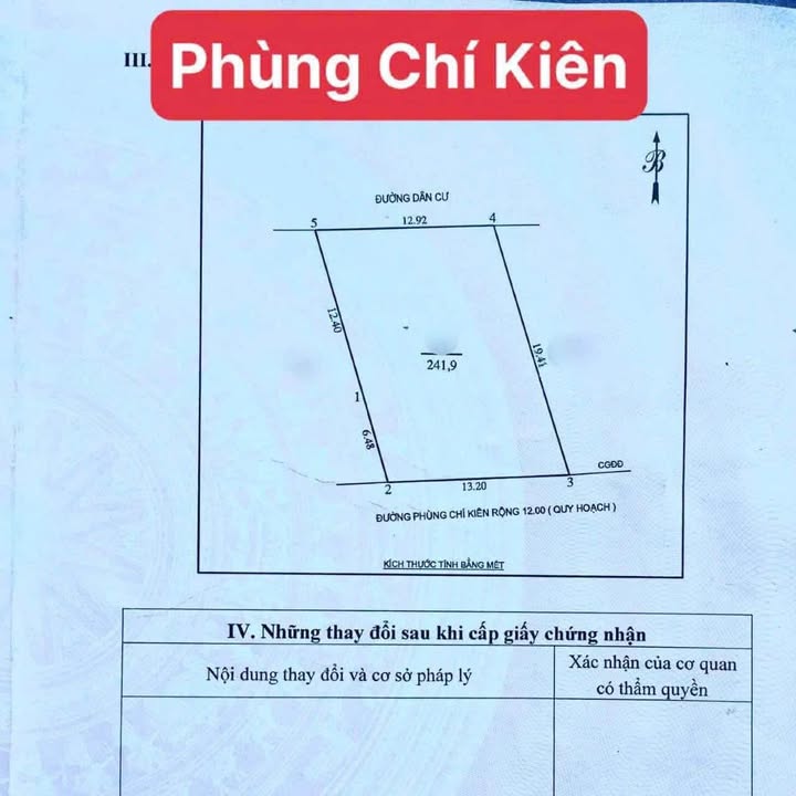 Đất mặt đường Phùng Chí Kiên, phường Vinh Phú, Nghệ An - Diện tích 242m², giá 7 tỷ - Đầu tư sinh lời hấp dẫn!