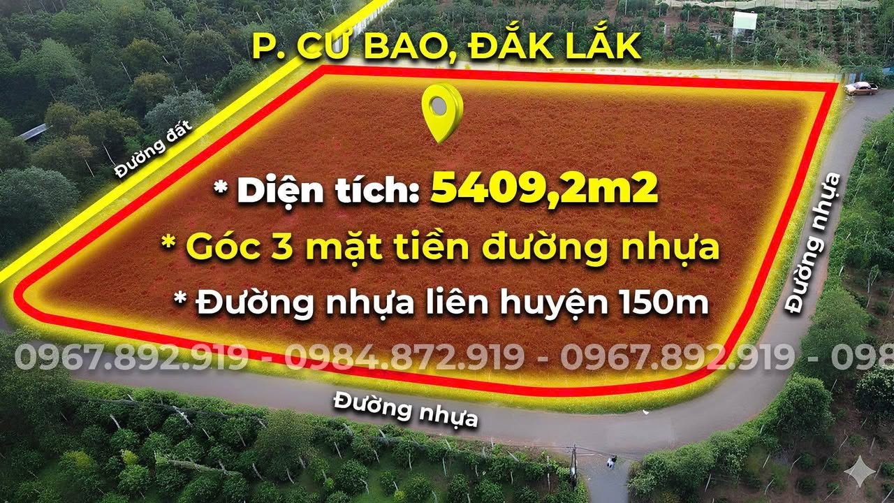 Đất nền Cư Bao - Buôn Hồ 5409m² giá thỏa thuận - Tiềm năng phát triển vượt trội!
