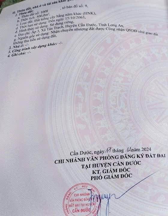 Đất vườn 500m² Tân Trạch, Cần Đước - Giá chỉ 900 triệu, cơ hội đầu tư tuyệt vời!