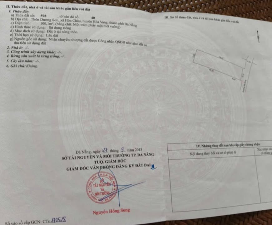 Đất nền Dương Sơn, Hòa Châu 100m² giá 1.7 tỷ - Chính chủ bán gấp!