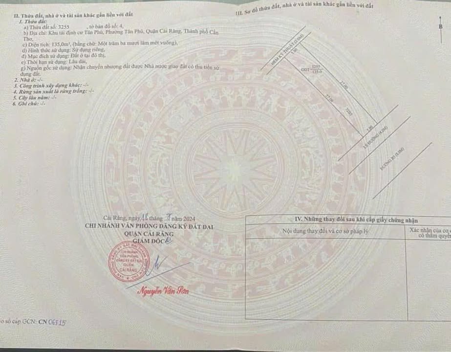 Đất nền 135m² đường B5 KDC Tân Phú, Cần Thơ - Sổ hồng chính chủ, giá 2.2 tỷ