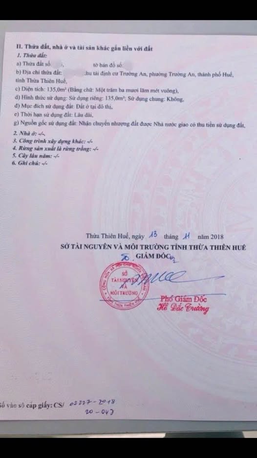 Đất mặt tiền Thích Tịnh Khiết, Thủy Xuân, Huế 135m² giá 5 tỷ - Vị trí đắc địa, không ngập lụt!