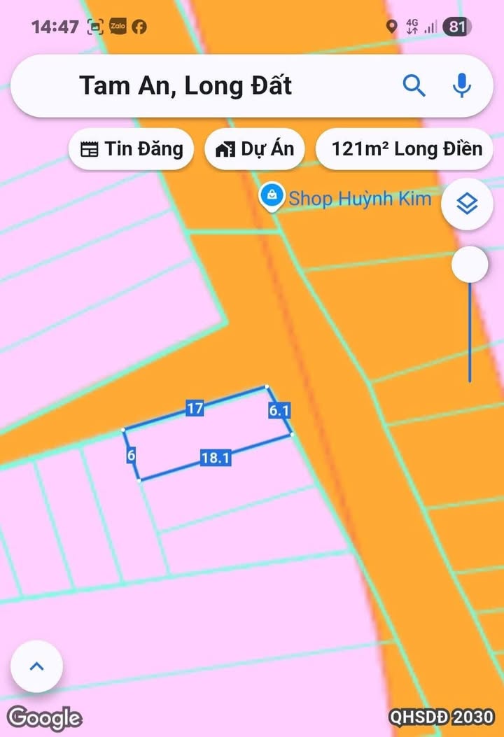 Đất nền Tam Phước, Long Điền 108m² giá 1.5 tỷ - Vị trí góc 2 mặt tiền