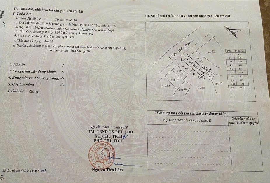 Đất nền đường tỉnh lộ 320c, phường Thanh Vinh, 124m² - Giá chỉ 1.6 tỷ!