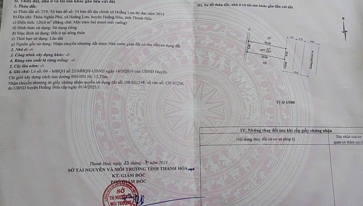 Đất nền Hoằng Lưu 120m² giá 2 tỷ - Mặt tiền kinh doanh sầm uất!