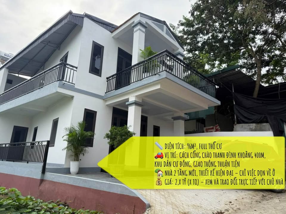 Nhà 2 tầng mới bán tại Khu 5 Thanh Đình 96m² - Thiết kế hiện đại, sẵn sàng vào ở!