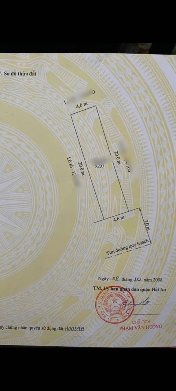Đất nền khu TĐC TASA, Hải An 92m² giá chỉ 4.066 tỷ - Cơ hội đầu tư hấp dẫn!