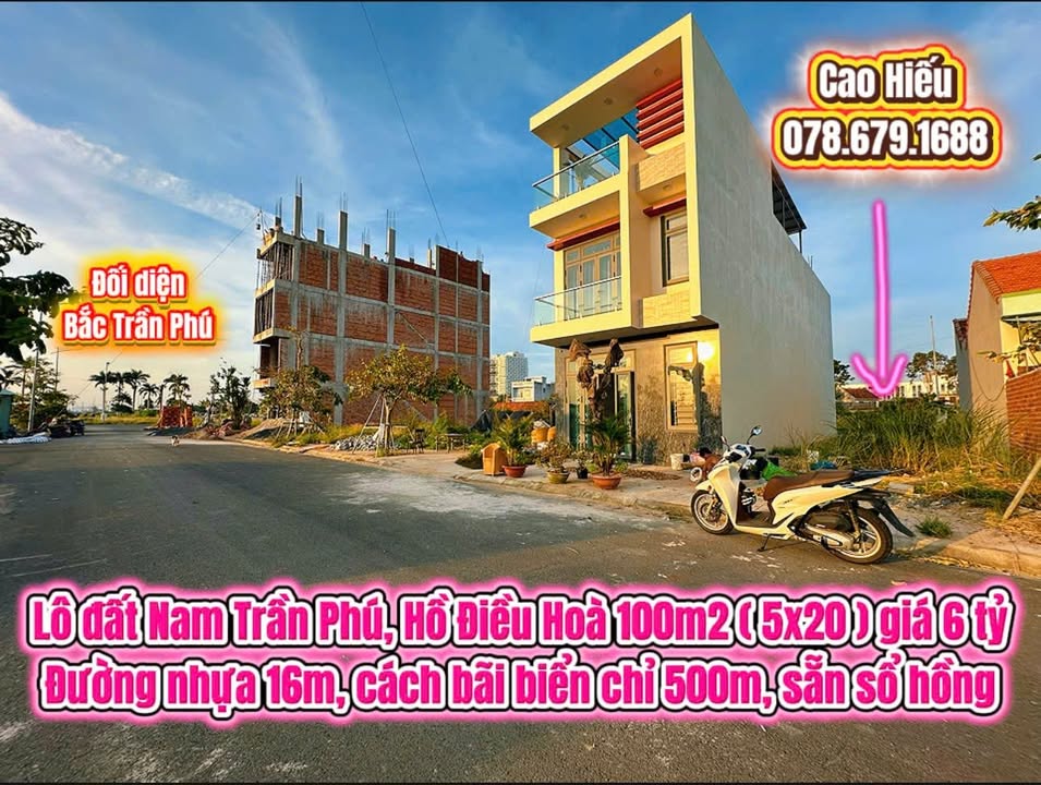 Đất nền Trần Phú, Tuy Hòa 100m² giá 6 tỷ - Đối diện khu Biệt Thự Hồ