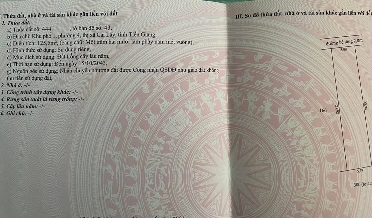 Đất nền Cai Lậy 120m² giá 500 triệu - Gần chợ, trường học!