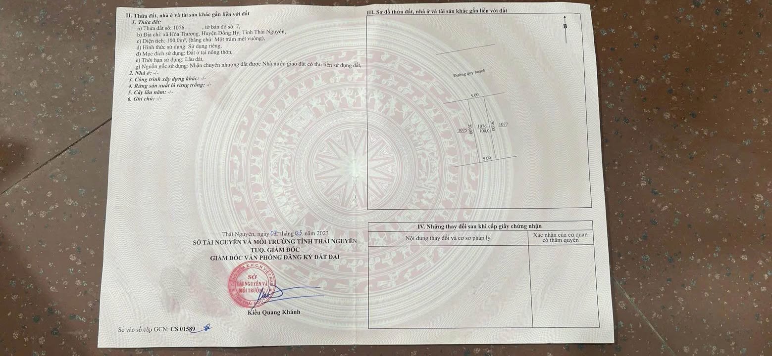 Đất đẹp tại xã Đồng Hỷ, Thái Nguyên 100m² giá chỉ 950 triệu - Cơ hội đầu tư hấp dẫn!