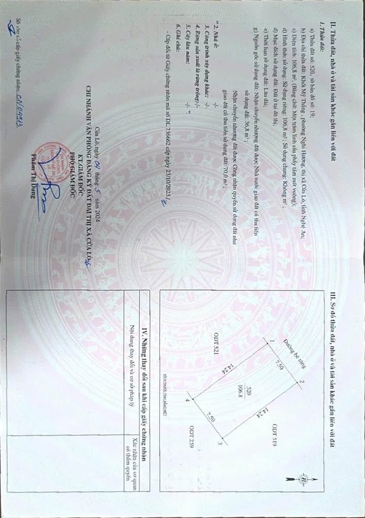 Đất nền Cửa Lò 106m² giá 1 tỷ - Khu dân cư yên tĩnh gần chợ