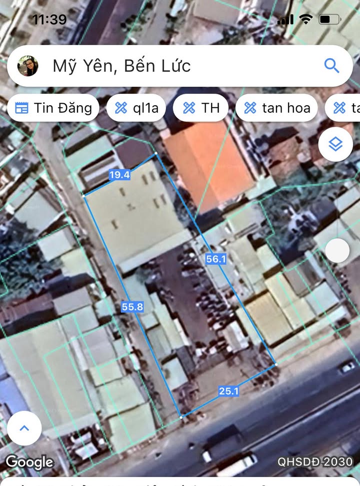 Đất mặt tiền Quốc Lộ 1A, xã Mỹ Yên, Bến Lức 1.224m² giá 25 tỷ - Cơ hội đầu tư tuyệt vời!