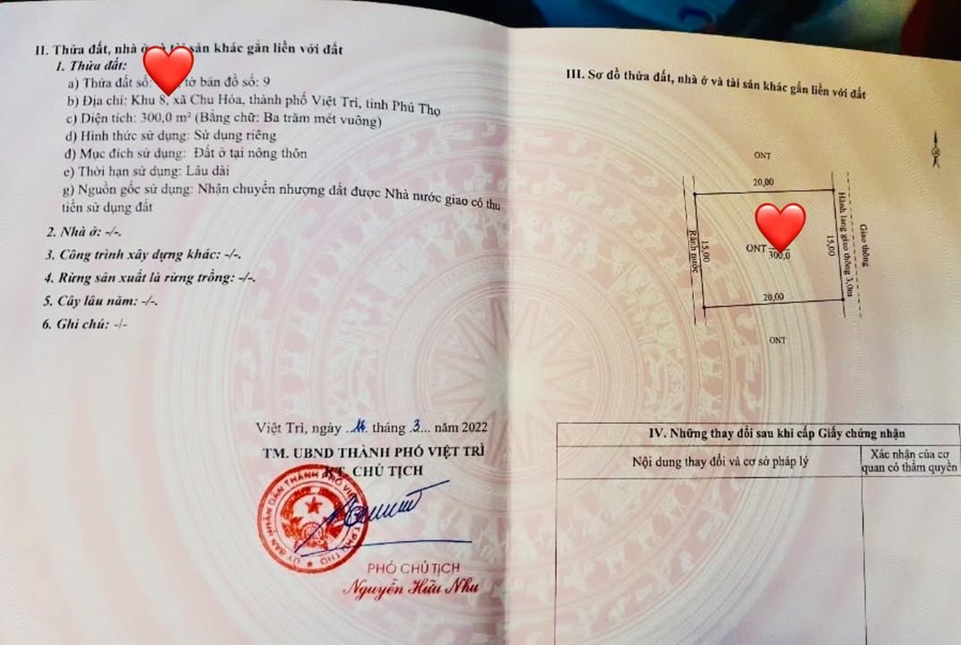 Đất thổ cư 300m² tại xã Hy Cương, Việt Trì - Vị trí lý tưởng để xây biệt thự