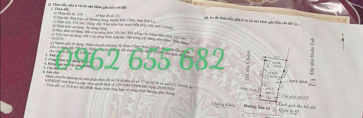 Đất nền Mộc Châu 574m² giá 216.69 tỷ - Cơ hội đầu tư tuyệt vời!