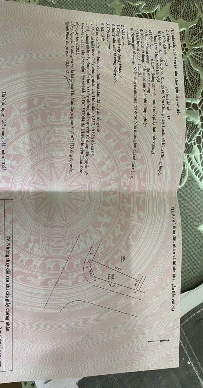 Đất dịch vụ Thăng Long 9 - Lai Xá, Hoài Đức 61m² chỉ 11 tỷ - Lô góc 2 mặt tiền, hướng Đông Nam!