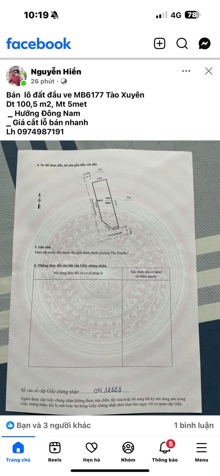 Đất nền Tào Xuyên 100.5m² giá thỏa thuận - Cơ hội đầu tư không thể bỏ qua!