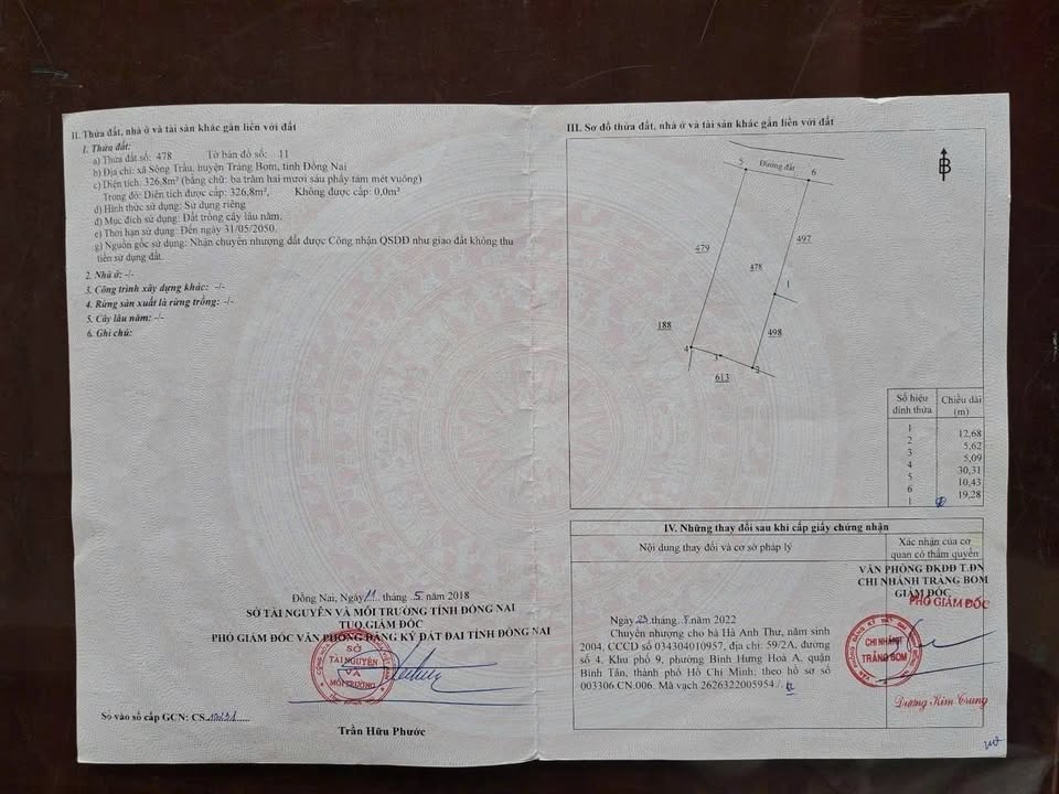 Nhà mặt tiền xã Sông Trầu, Trảng Bom 325m² giá 950 triệu - Cơ hội đầu tư tuyệt vời!