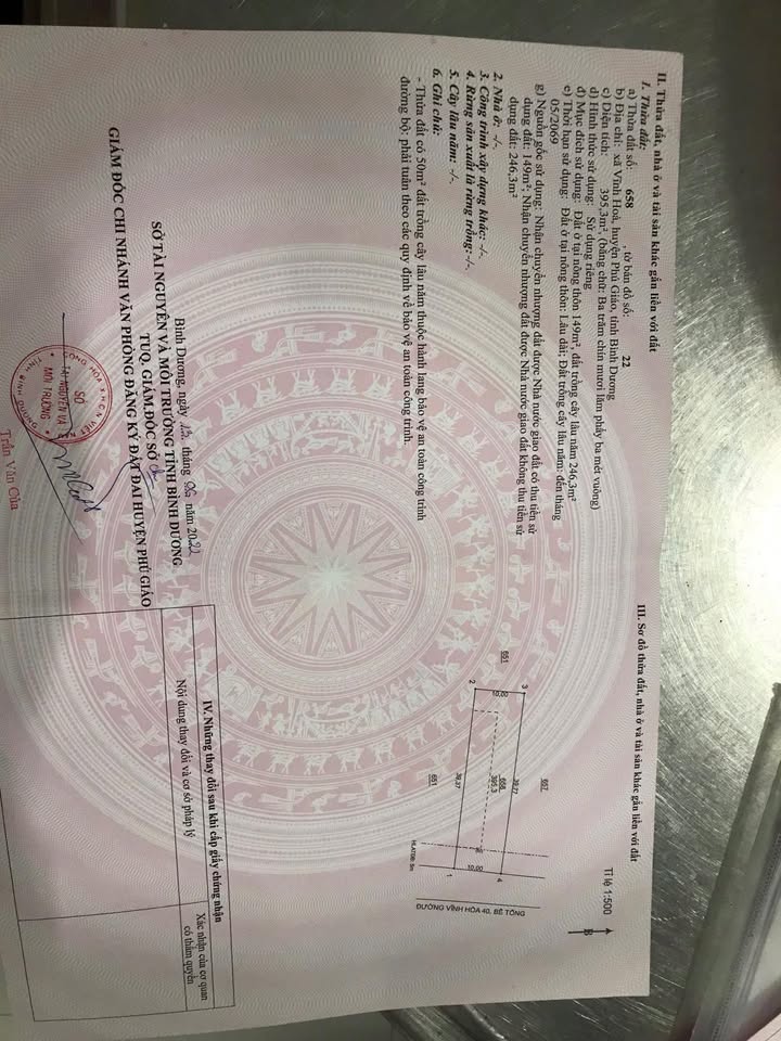 Đất nền Kỉnh Nhượng, Vĩnh Hoà, Phú Giáo 400m² giá 12.8 tỷ - Chính chủ, giá tốt!