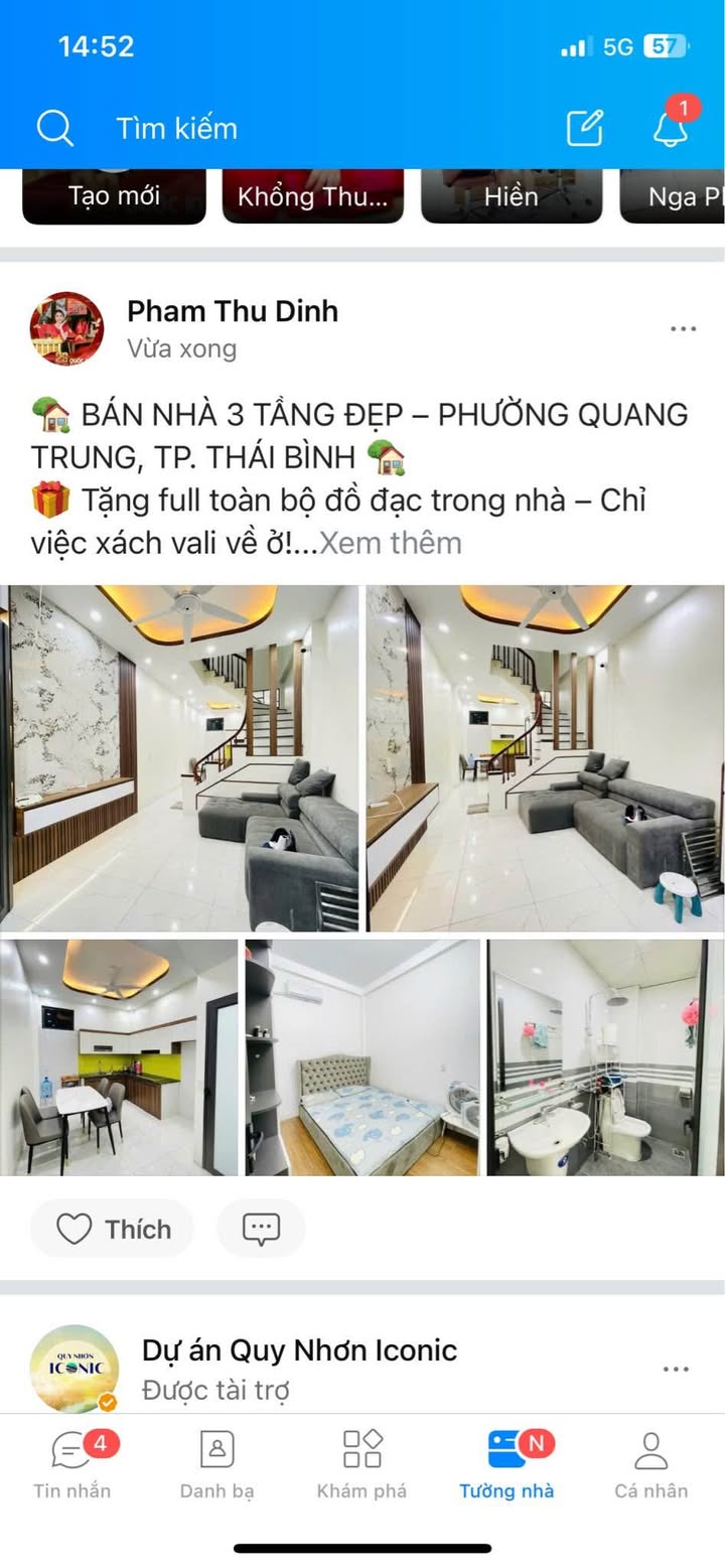 Nhà 3 tầng đẹp tại Quang Trung, Thái Bình 36m² giá 1.92 tỷ - Sẵn sàng vào ở ngay!