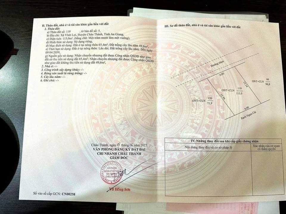 Đất thổ cư Vĩnh Lợi, Châu Thành 115m² giá 420 triệu - Đầu tư sinh lời hấp dẫn!