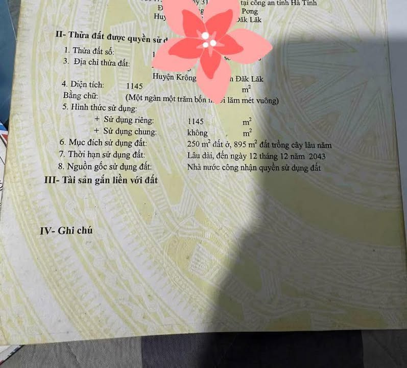 Đất thổ cư mặt tiền đường Cư Pong 1050m² giá 1.95 tỷ - Cơ hội đầu tư tuyệt vời!