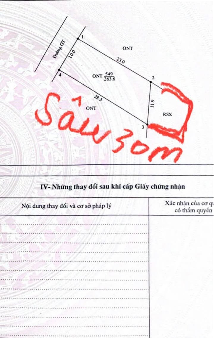 Đất nở hậu tại Tu Vũ 263m² giá 1.2 tỷ - Phong thủy vượng tài!