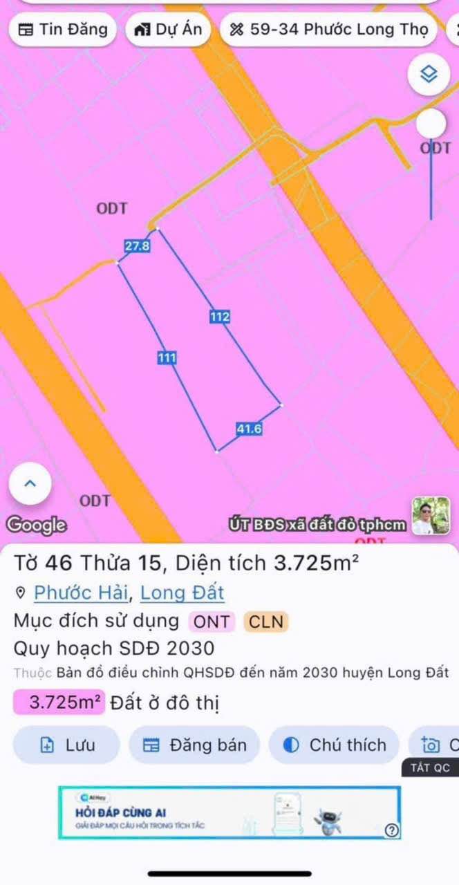 Đất nền Phước Hải 3725m² giá chỉ 9 tỷ - Cần bán gấp, hạ giá hấp dẫn!